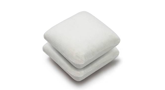 Karina White Solid   18 x 18 Inches Polyester  Cushions (White) by Urban Ladder - Front View Design 1 - 630611