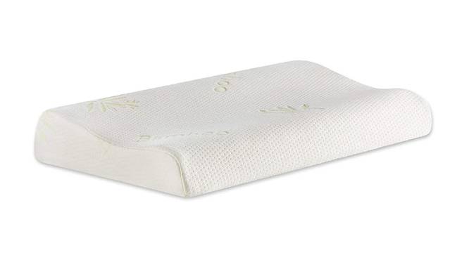 Lyra White Floral   23 x 14 Inches Bamboo Pillows (White) by Urban Ladder - Design 1 Side View - 631027