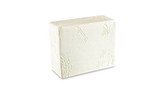 Marie White Floral   15 x 12 Inches Bamboo Floor Cushion (White) by Urban Ladder - Design 1 Side View - 631038