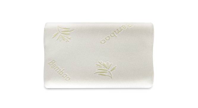 Jayleen White Floral   19 x 11 Inches Bamboo Pillows (White) by Urban Ladder - Front View Design 1 - 631114