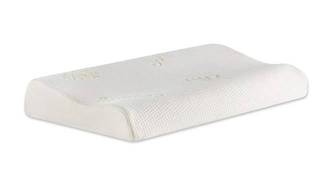 Mikayla White Floral   23 x 12 Inches Bamboo Pillow (White) by Urban Ladder - Design 1 Side View - 631127