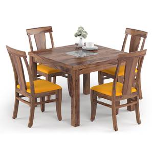 Expandable 4 Seater Dinning Design Fabio Solid Wood 4 Seater Dining Table with Set of Chairs in Teak