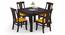 Brighton - Fabio Solid Wood 4 Seater Dining Table with Set of 4 Chairs (Mahogany Finish, Matty Yellow) by Urban Ladder - Front View Design 1 - 631299