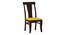 Brighton - Fabio Solid Wood 4 Seater Dining Table with Set of 4 Chairs (Mahogany Finish, Matty Yellow) by Urban Ladder - Rear View Design 1 - 631317