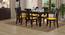 Brighton - Fabio Solid Wood 6 Seater Dining Table with Set of 6 Chairs (Mahogany Finish, Matty Yellow) by Urban Ladder - Front View Design 1 - 631349