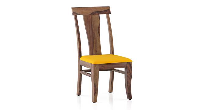 Fabio Solid Wood Dining Chair - Set of 2 (Teak Finish, Matty Yellow) by Urban Ladder - Front View Design 1 - 631382