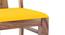 Fabio Solid Wood Dining Chair - Set of 2 (Teak Finish, Matty Yellow) by Urban Ladder - Ground View Design 1 - 631399