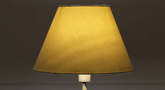 Dakota Conical Shaped Cotton Lamp Shade in Yellow Colour (Yellow) by Urban Ladder - Design 1 Side View - 631460