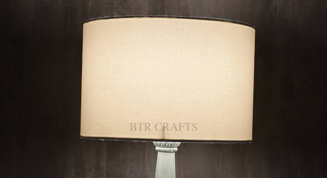 Eve Drum Shaped Cotton Lamp Shade in White Colour (White) by Urban Ladder - Design 1 Side View - 631549