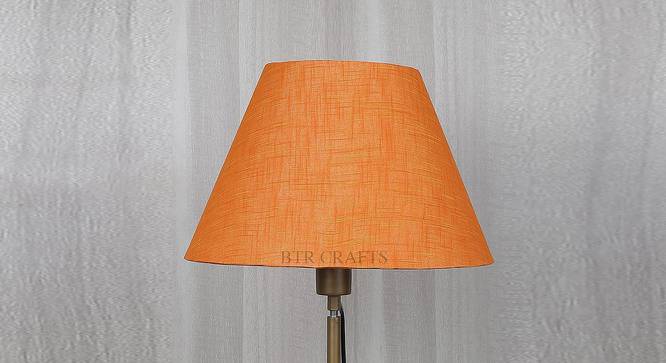 Lilith Conical Shaped Cotton Lamp Shade in Orange Colour (Orange) by Urban Ladder - Front View Design 1 - 631642