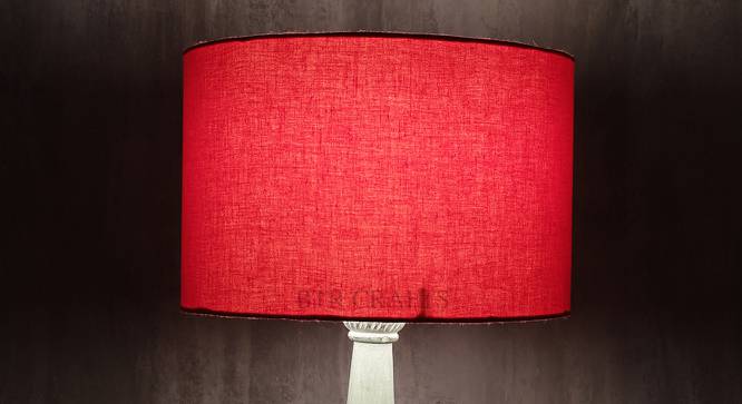 Edith Drum Shaped Cotton Lamp Shade in Red Colour (Red) by Urban Ladder - Design 1 Side View - 631645