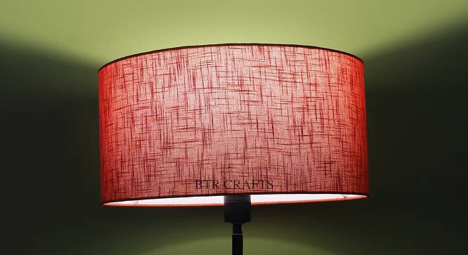 Noelle Drum Shaped Cotton Lamp Shade in Red Colour (Red) by Urban Ladder - Design 1 Side View - 631650