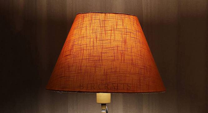 Lilith Conical Shaped Cotton Lamp Shade in Orange Colour (Orange) by Urban Ladder - Design 1 Side View - 631654