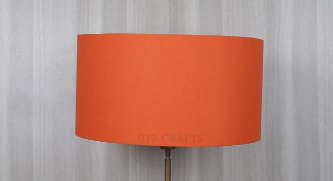 Rohan Drum Shaped Cotton Lamp Shade in Orange Colour (Orange) by Urban Ladder - Front View Design 1 - 631720