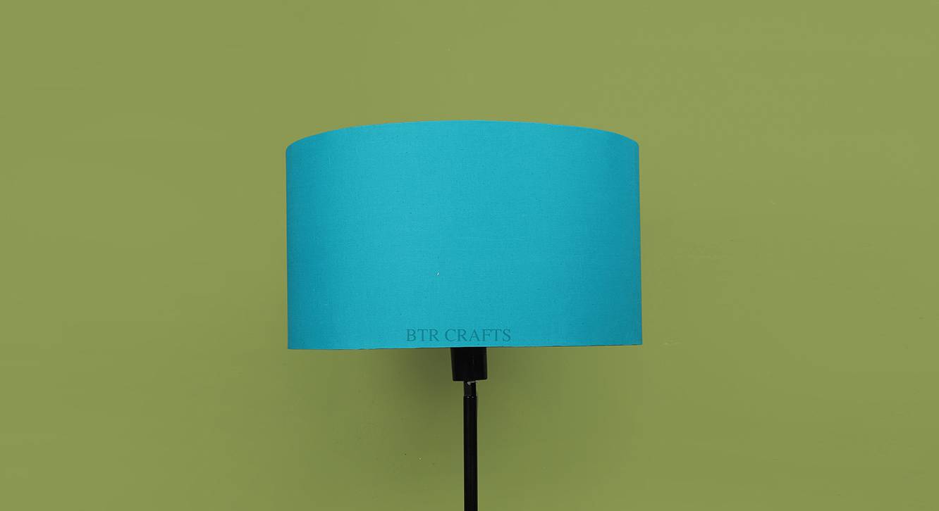Fabric Lamp Shade in Blue Colour Urban Ladder
