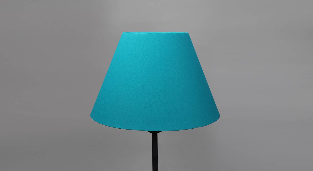Fabric Lamp Shade in Blue Colour Urban Ladder