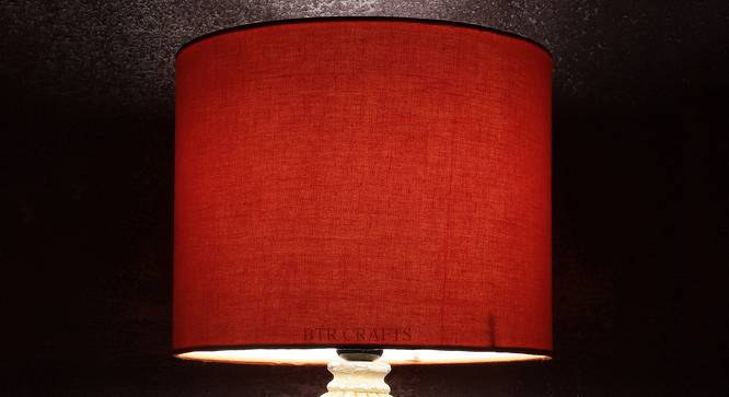 Liana Drum Shaped Cotton Lamp Shade in Orange Colour (Orange) by Urban Ladder - Design 1 Side View - 631809