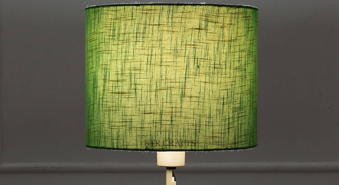Fabric Lamp Shade in Green Colour Urban Ladder