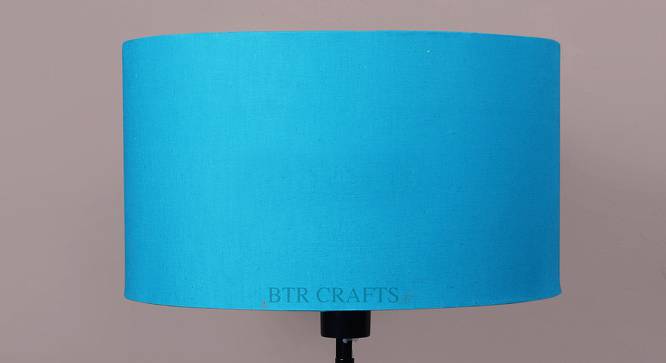 Mira Drum Shaped Cotton Lamp Shade in Blue Colour (Blue) by Urban Ladder - Front View Design 1 - 631894