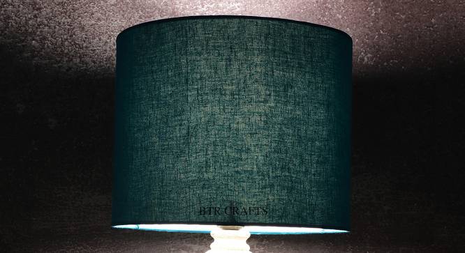 Maci Drum Shaped Cotton Lamp Shade in Blue Colour (Blue) by Urban Ladder - Design 1 Side View - 631904