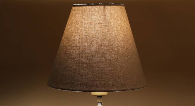Zachary Conical Shaped Cotton Lamp Shade in Beige Colour (Beige) by Urban Ladder - Design 1 Side View - 632005