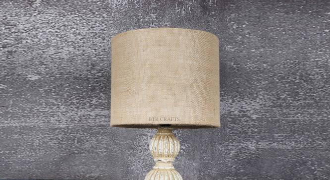 Noa Drum Shaped Cotton Lamp Shade in Beige Colour (Beige) by Urban Ladder - Front View Design 1 - 632057