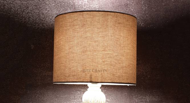 Kensley Drum Shaped Cotton Lamp Shade in Beige Colour (Beige) by Urban Ladder - Design 1 Side View - 632066