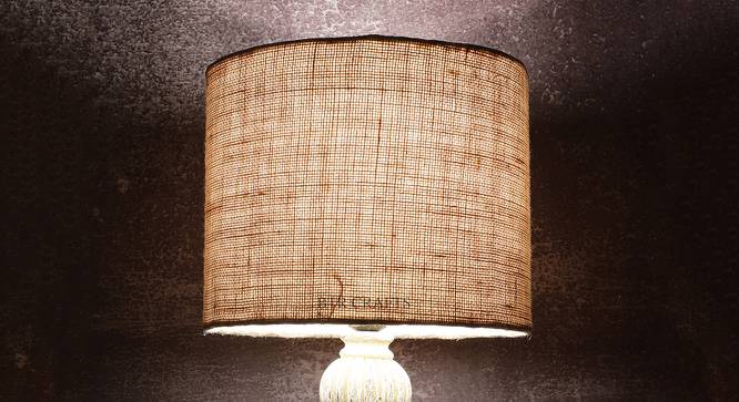Noa Drum Shaped Cotton Lamp Shade in Beige Colour (Beige) by Urban Ladder - Design 1 Side View - 632071