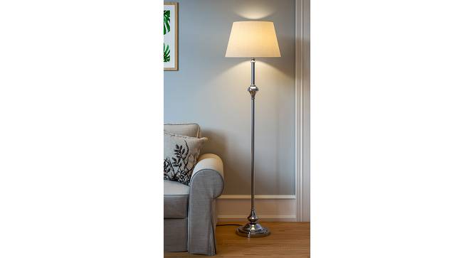 Betsy Off White Shade Floor Lamp With Silver Metal Base (Nickel) by Urban Ladder - Design 1 Side View - 632132
