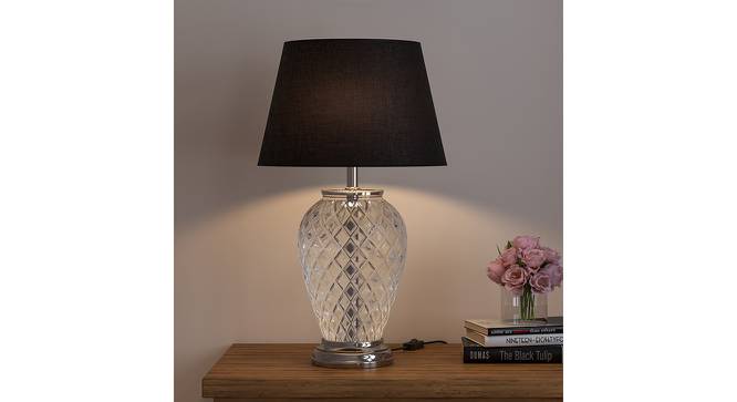 Posy Off White Shade Table Lamp With Silver Glass Base (Nickel) by Urban Ladder - Design 1 Side View - 632206