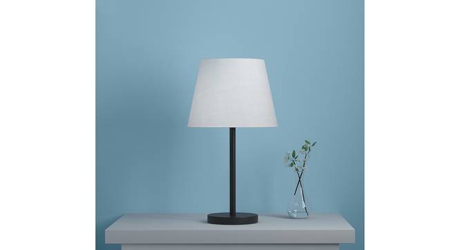 Laura Off White Shade Table Lamp With Black Metal Base (Black) by Urban Ladder - Ground View Design 1 - 632213