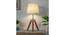 Martha Off White Shade Table Lamp With Brown Solid Wood Base (Polished Brown & Nickel) by Urban Ladder - Design 1 Close View - 632252