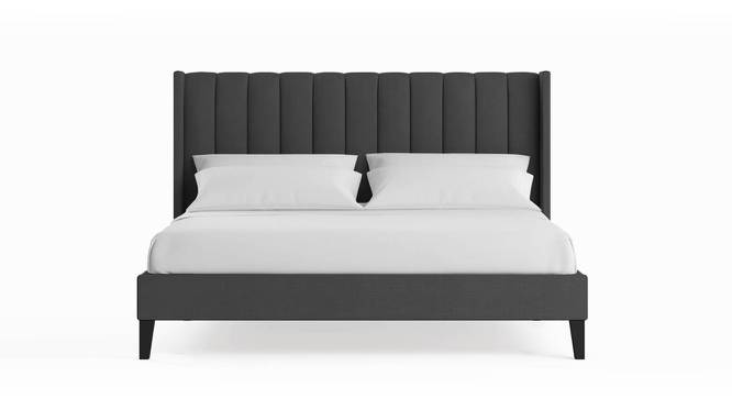 Joe. Solid Wood King Non-Storage Normal Bed in Grey colour (King Bed Size, Polished Finish) by Urban Ladder - Front View Design 1 - 632486