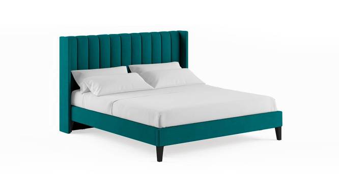 Java Solid Wood King Non-Storage Normal Bed in Green colour (King Bed Size, Polished Finish) by Urban Ladder - Design 1 Side View - 632494