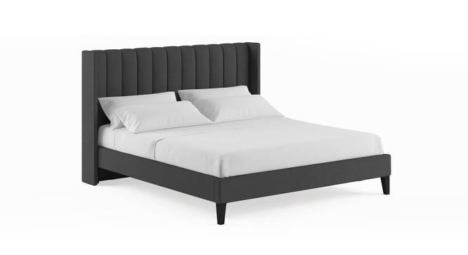 Joe. Solid Wood King Non-Storage Normal Bed in Grey colour (King Bed Size, Polished Finish) by Urban Ladder - Design 1 Side View - 632495