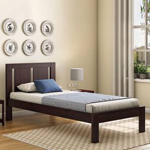 Beds Without Storage Design Durban Solid Wood Single Size Bed in Mahogany Finish