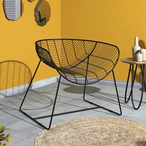 Balcony Chairs Design Hathwin Metal Outdoor Chair in Black Colour - Set of