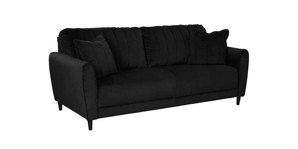 Angle Fabric Sofa (Black) Urban Ladder