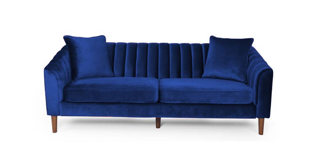 Mid Century Fabric Sofa (Navy Blue) by Urban Ladder - - 
