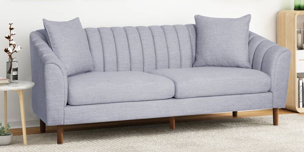 Mid Century Fabric Sofa (Light Grey) by Urban Ladder - - 