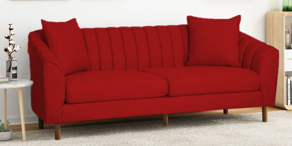 Mid Century Fabric Sofa (Red) by Urban Ladder - - 