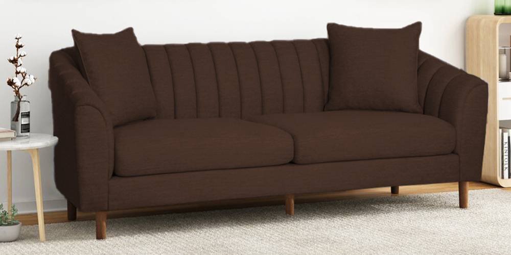 Mid Century Fabric Sofa (Brown) by Urban Ladder - - 