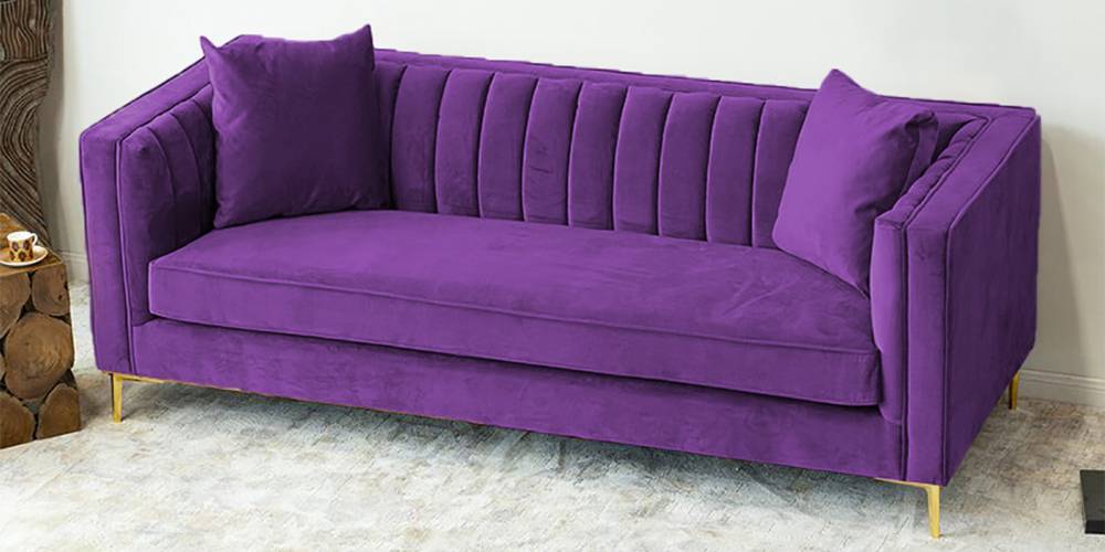 Tuxedo Fabric Sofa (Purple) by Urban Ladder - - 