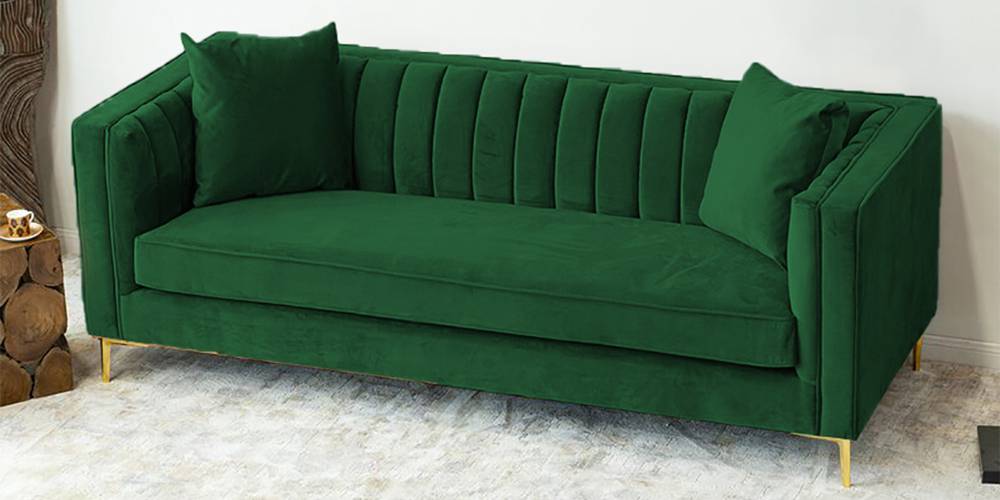 Tuxedo Fabric Sofa (Green) by Urban Ladder - - 