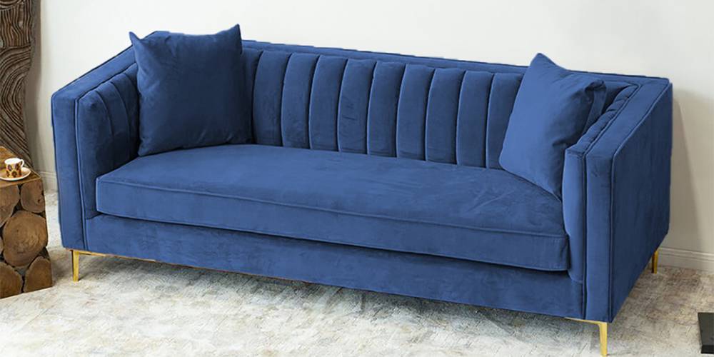 Tuxedo Fabric Sofa (Navy Blue) by Urban Ladder - - 