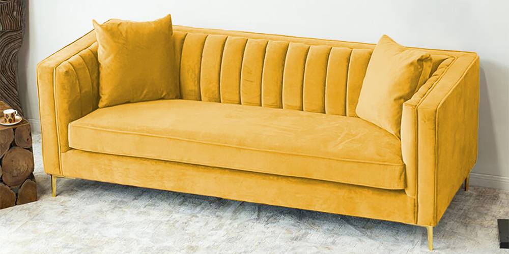 Tuxedo Fabric Sofa (Yellow) by Urban Ladder - - 