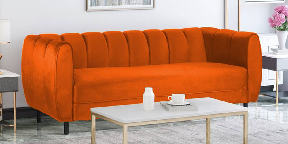 Camaride Fabric Sofa (Orange) by Urban Ladder - - 