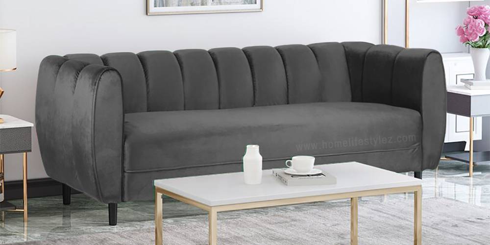 Camaride Fabric Sofa (Dark Grey) by Urban Ladder - - 