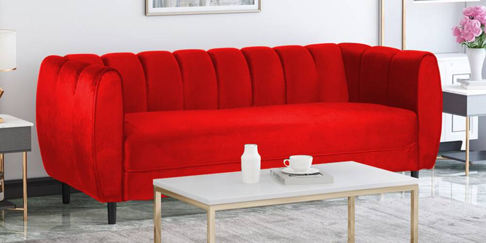 Camaride Fabric Sofa (Red) by Urban Ladder - - 