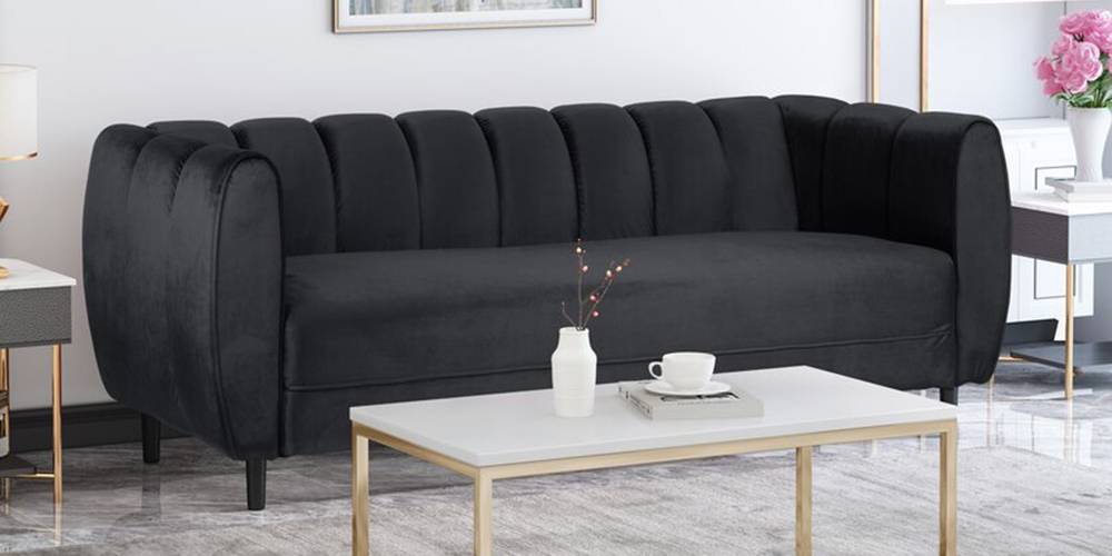 Camaride Fabric Sofa (Black) by Urban Ladder - - 